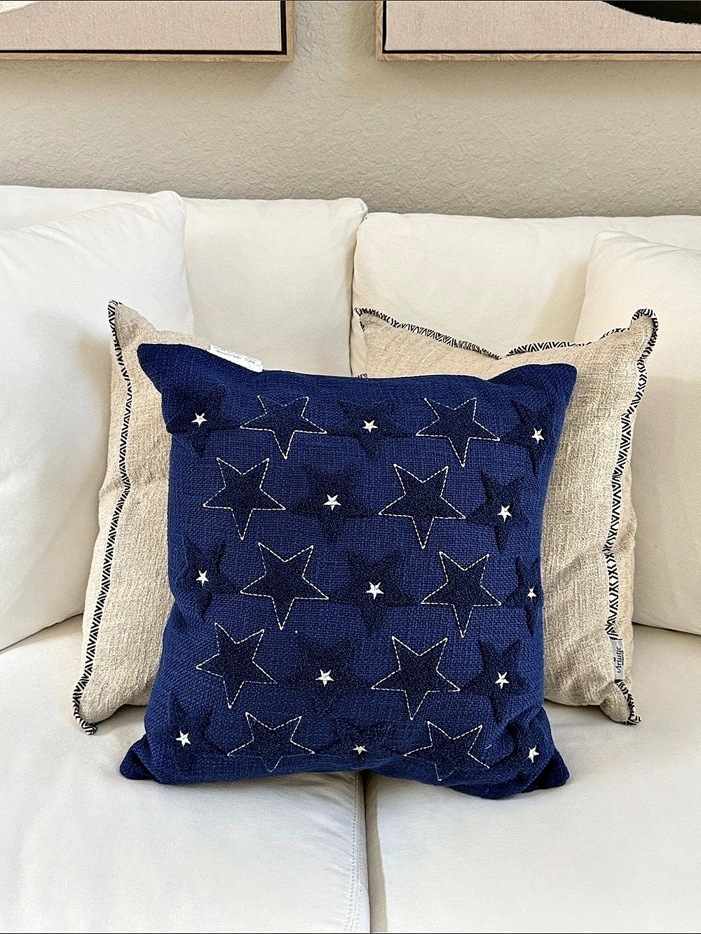 NWT Blue Star Accent Pillow